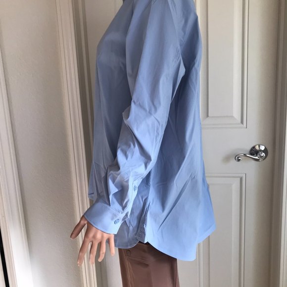 Athleta Blue oversized poplin shirt Top Size S - Picture 4 of 10
